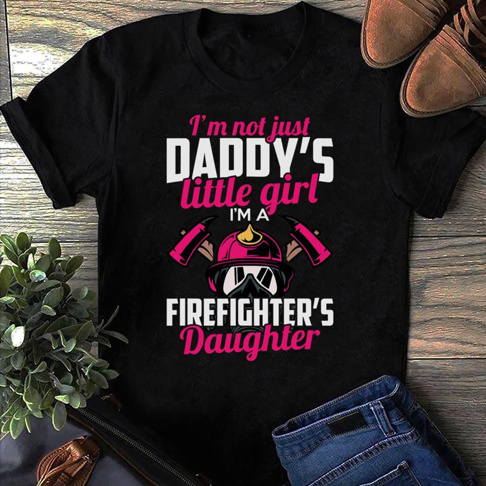 Firefighter Daughter Shirt: Fireman Gift, Soft Cotton Tee S