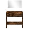 Makeup Table with Mirror Smoked Oak 80 x 39 x 80 cm
