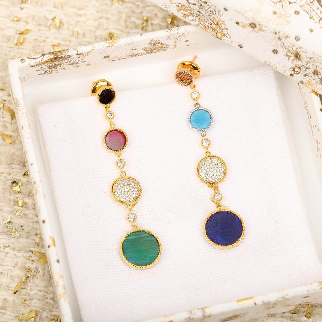 Hot Brand Vintage Earrings for Women Luxury Jewelry Fashion Diamond Compass Designer Eardrop Pure 925 Sliver Lady Stud Earrings