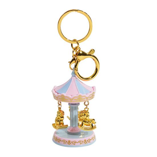 Keychain Portable Lightweight Compact Key Chain with Rotating Glitter Horse Pendant Keys Backpack Phone Decoration Stress Relief Gift