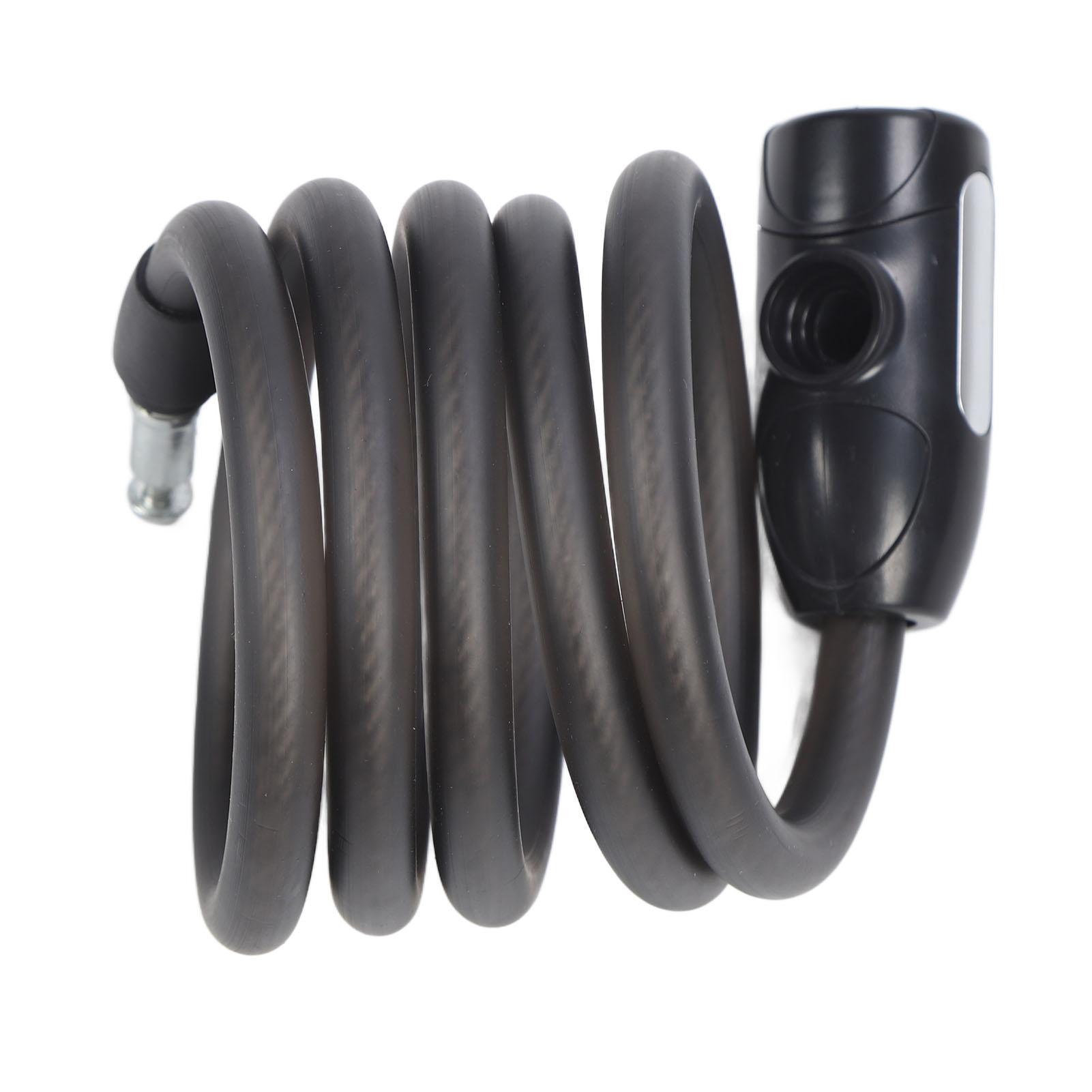 

Bike Lock Cable 4.9ft Long Matte Black 2 Keys PVC Thick Steel Rope Coiled Cable Lock with Mounting Bracket for Outdoor