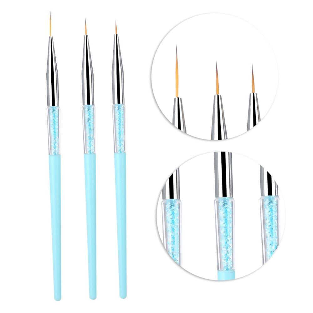 3pcs Fine Detail Nail Art Dotting Liner Brush Professional Nail Art Brush Gel Polish