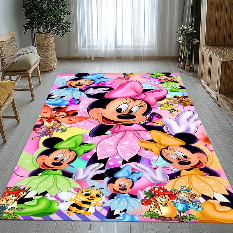 Cartoon Mickey Minnie Mouse Donald Duck Living Room Non-Slip Area Rug Soft Carpet for Bedroom Playroom Sofa,Home Decor Doormat