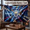 Custom Name Flannel Throw Blanket Manchester City Pattern Warm Home Decoration
