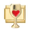 New Gold Color Heart Bow Rabbit Ears Pearl Italian Charm Links Fit 9mm Stainless Steel Bracelet Women Men DIY Making Jewelry