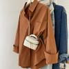 Polo-Kragen Langarm Baumwolle Freizeitblusen für Damen Mode Neu Uni Mittellang Sonnenschutzhemden Damen Locker Büro Damen Weißes Hemd Oberteile 25348
