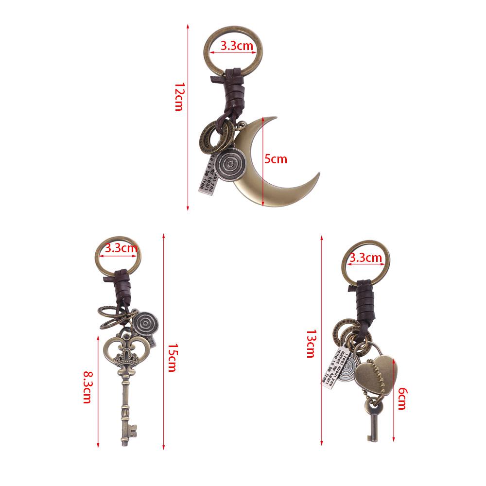 Backpack Hanging Lock Key Leather Key Chain Zinc Zinc Alloy Moon Car Key Ring  Female Lady Girl