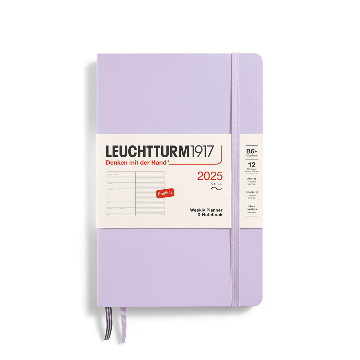 

Leuchtturm 2025 Январь Официальный Импортный Планировщик, Начало, B6, Недельный, Мягкий, Сиреневый, 370653, лиловый
