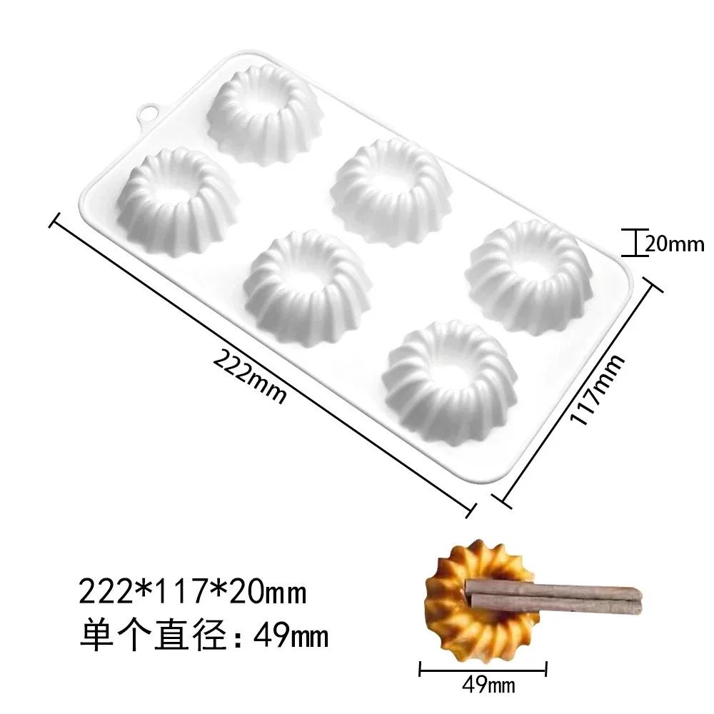 6 Otworowa Forma do Musu Czekoladowego z Wzorem Madeleine DIY Muszla Kwiatek Ciasto Silikonowa Forma Francuski Deser Narzędzia do Dekoracji Ciast Pieczenia