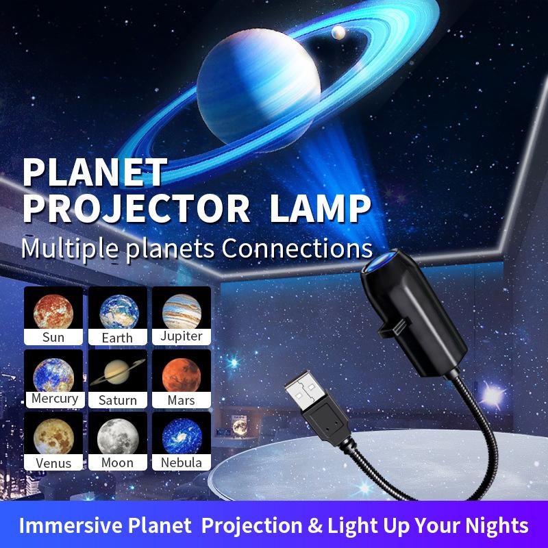 Portable USB Space Projector Night Lights Soft Flexible Wire Atmophere Night Lamp Halloween Christmas Day Party Projection Light