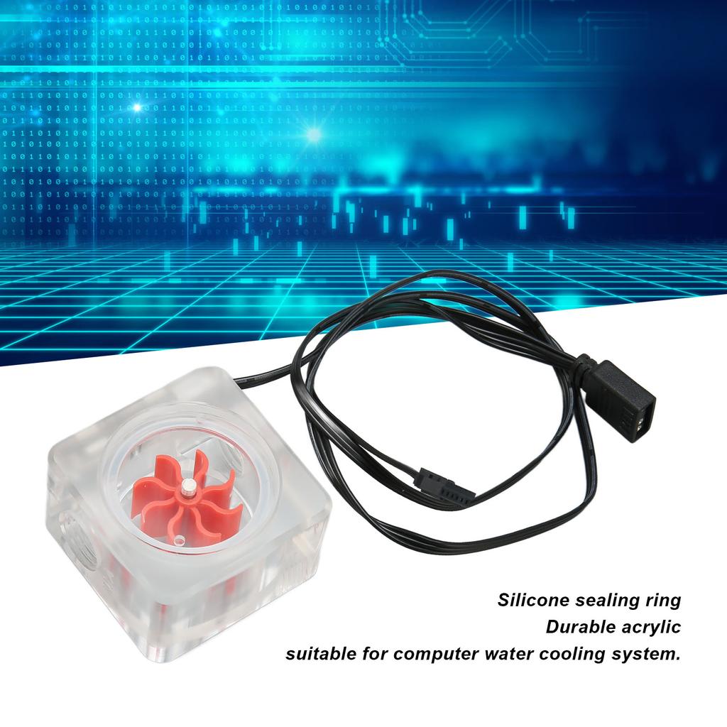 Water Cooling   Meter G1Celsius4 Thread 8 Impeller 3 Way   Acrylic Revolving Speed Meter for Computer
