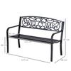 126Lx60Wx85H cm Steel Bench-Black