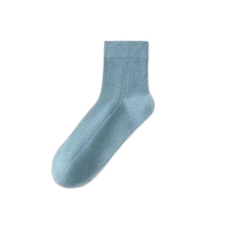 Socks Men's Summer Mesh Breathable Anti-Bacterial Odor-Resistant Lightweight Sport Plain Color Versatile Mid-Calf Socks