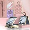 For Samsung Galaxy Z Flip 7 Case Luxury Plain Leather Rhombus Plating Ring Protective Back Cover Case For Z Flip 7 Phone Shell