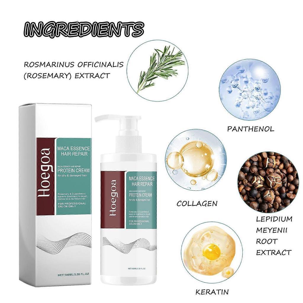 Protein Cream, Repair Damaged Split Ends Knotted Frizz And Moisten Roots With Natural Luster