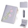 Ladies Wallet With Stitching Embroidery Pu Fabric Multiple Card Slots And Antitheft Design
