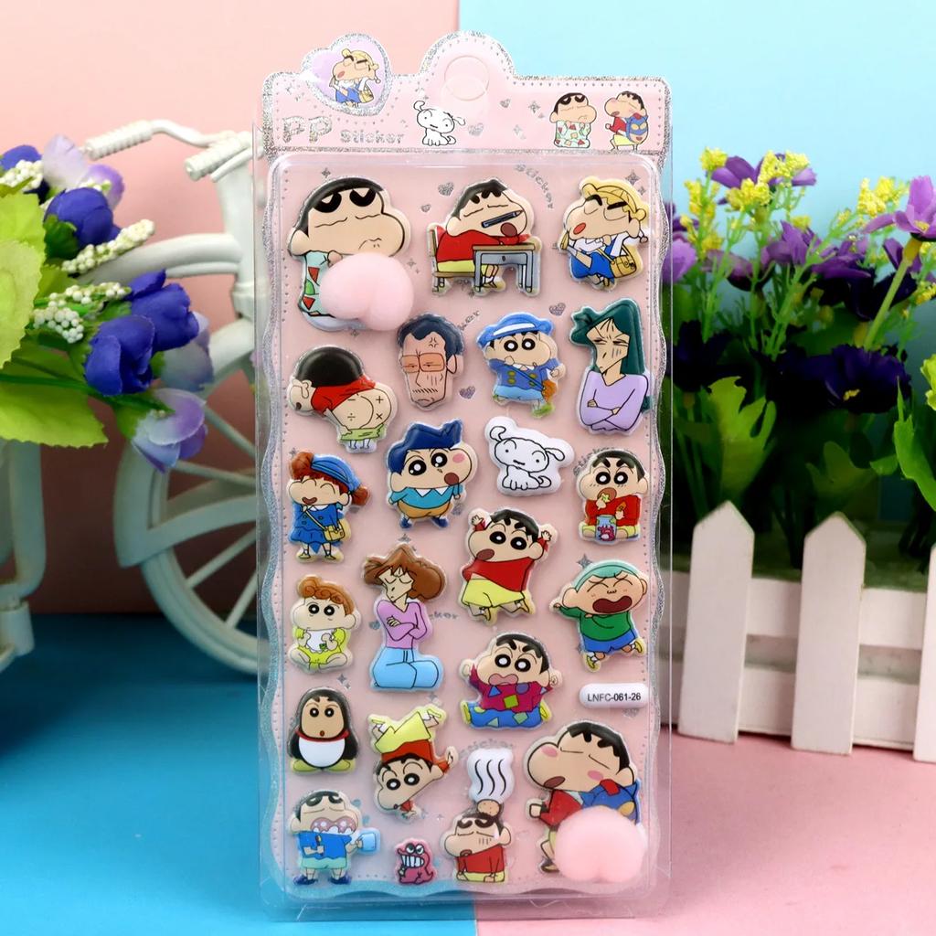 Kawaii Crayon Shin-Chan Soft Pinched 3D Puffy Buttocks Sticker Stress Relief Cute DIY Phone Case Laptop Decoration Sticker Gift
