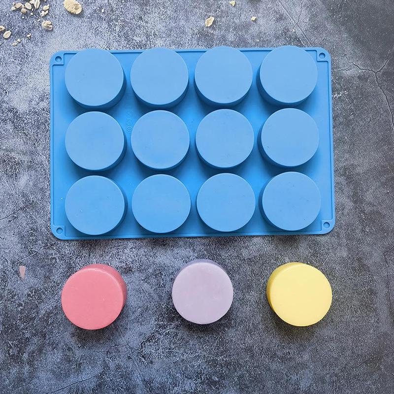 Round Chocolate Cookie Molds Chocolate Silicone Mold 12-Cavity Cylinder Silicone Molds For Jelly Mini Cakes Muffin Baking