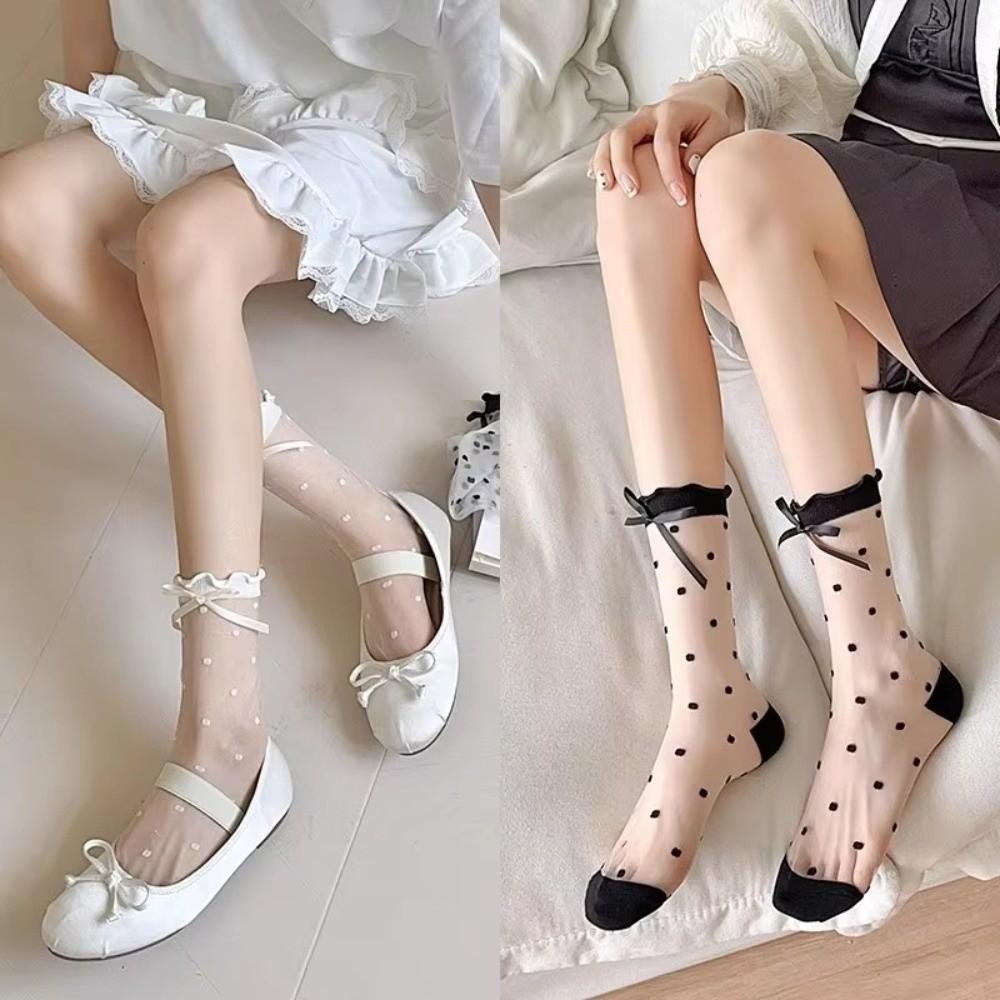 Ultra-thin Lolita Socks Soft Long Socks Comfortable Mid Tube Sock Girls