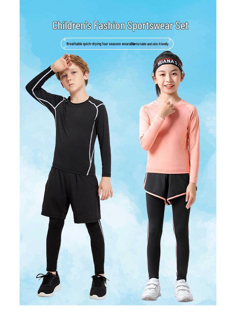 Unisex Quick-Dry Sports Set: Basketball, Football, Fitness, Running, Yoga - Men's/Women's/Children's Autumn & Winter Training Gear
