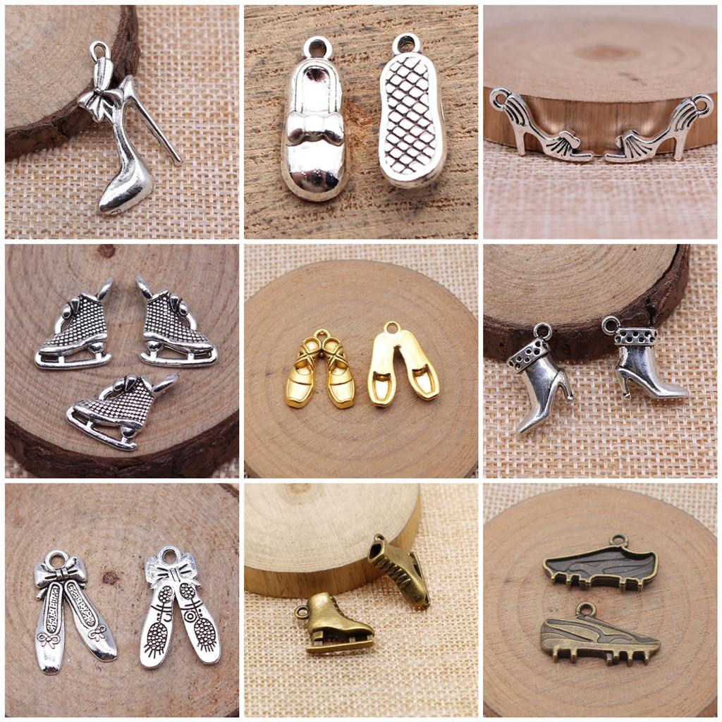 Vintage Schuhförmige Anhänger Legierungsanhänger Für Armband Halskette Schmuckherstellung Zubehör