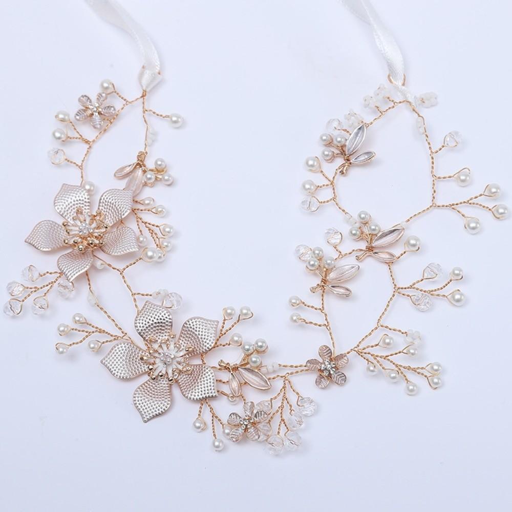 Rhinestone/Pearls Bride Pearls Crown Headband Headdress Crystal Hair Hoop Tiara  Girls Wedding