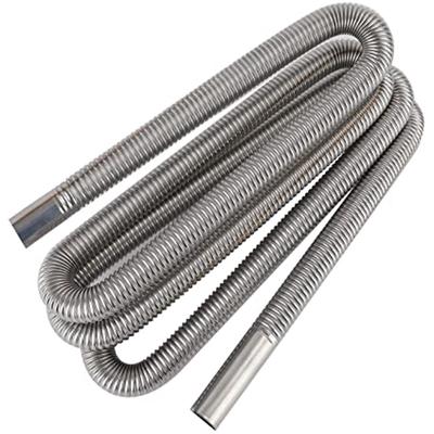 Výfuková hadice pro elektrocentrálu 300 cm automobilová nerezová výfuková trubka se dvěma nerezovými svorkami pro naftové topení