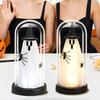 Halloween Ghost Decoration Indoor Light Up in Dome Cloche, Cute Witch Decorative Window Table Lamp with LED for Home Kitchen Mantel Tabletop