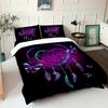 Purple Butterfly Three-Piece Quilt Cover Digital Printing Bedding Set Dream Heart Bed Cover