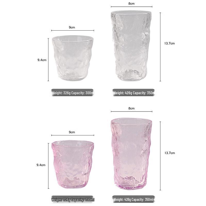 YOLCO Estetyczne Szklane Kubki do Kawy Góra Lodowa