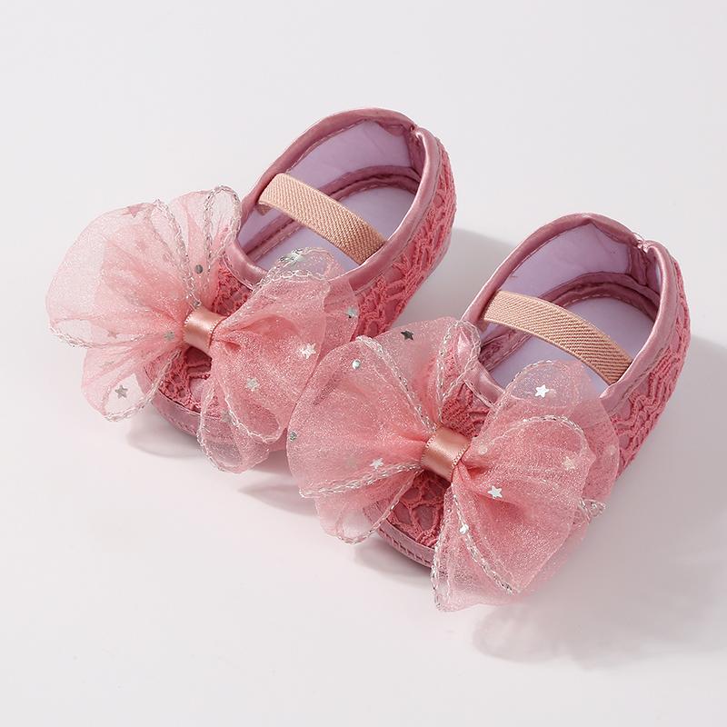 

Туфли-балетки для маленьких девочек, сетчатые, с бантом, нескользящие, для первых шагов, туфли принцессы 12