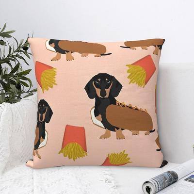 Lustige Dackel Hund Quadratische Kissenbezüge Sofa Tier Cartoon Kissenbezug Kreative Dekor Kissenbezug 4040