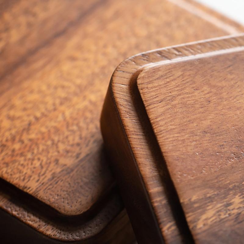 Nordic Style Stackable Plate Walnut Wood Plate Square/ Round Tray Tableware Household Simple Confectionery Plate Fruit Plate