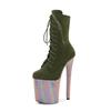 20CM sexy Splicing Übergröße Super High Heel Schnürstiefeletten Laufsteg Bühnenauftritt Stiefel Nachtclub Tanzschuhe