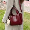 Niche Simple Handbag Fashion High Sense Hand Carry Bucket Bag Commuter Shoulder Messenger Bag