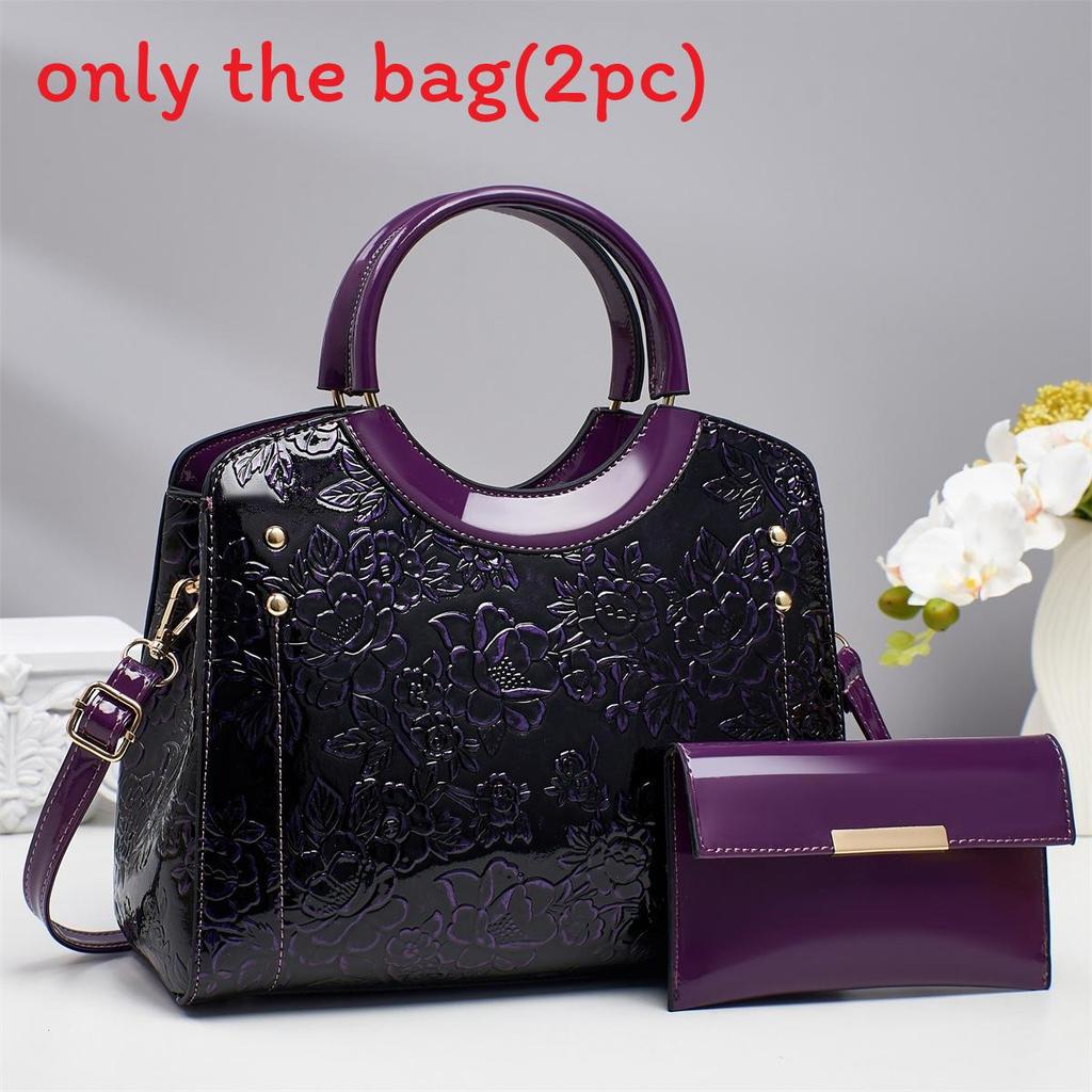 Pu Leather Vintage Motorcycle Bag With Flower Embossed Design For Daily Use