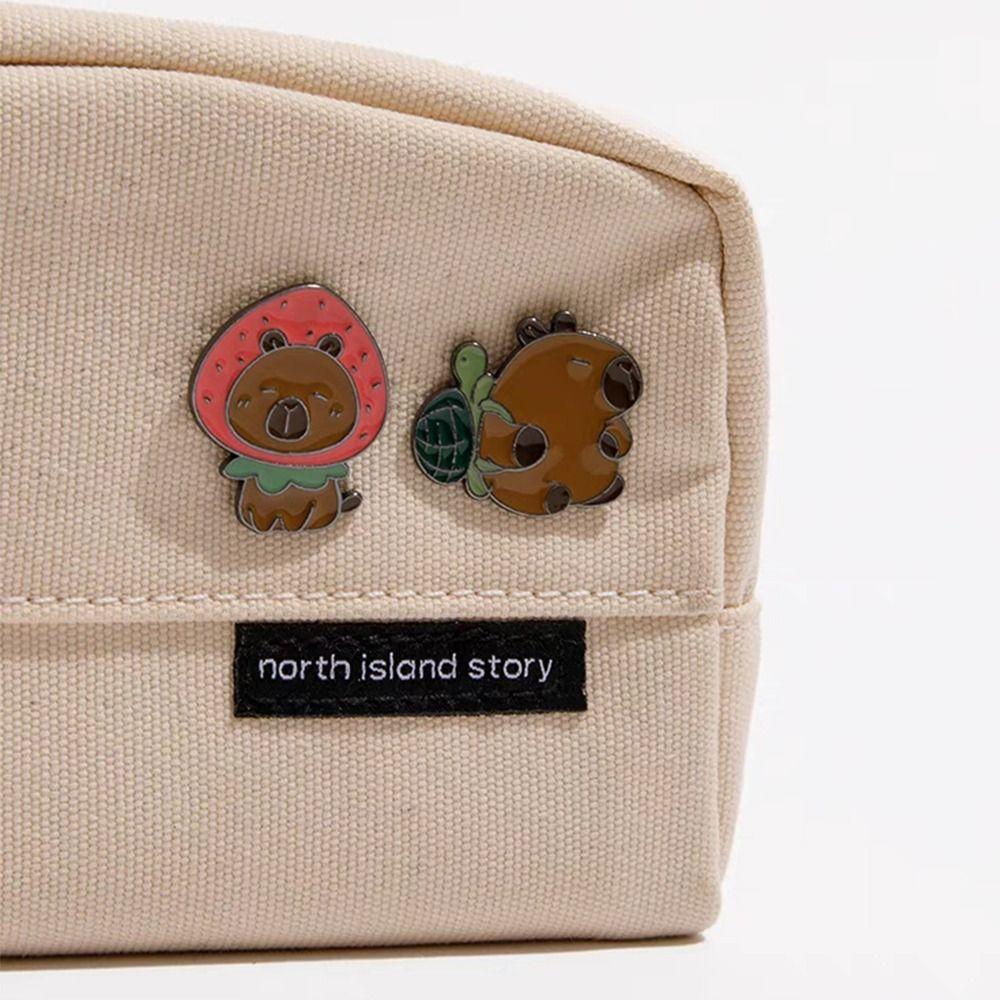 Zinc Zinc Alloy Animal Badge Cute Cartoon Pin Unique Capybara Brooch  Students