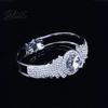 Women Buckle Bracelet Bangle with Opening Closing Design Sparkling Cubic