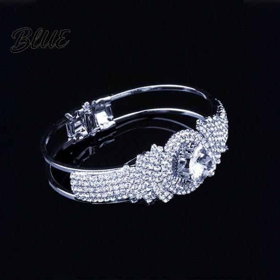 Women Buckle Bracelet Bangle with Opening Closing Design Sparkling Cubic