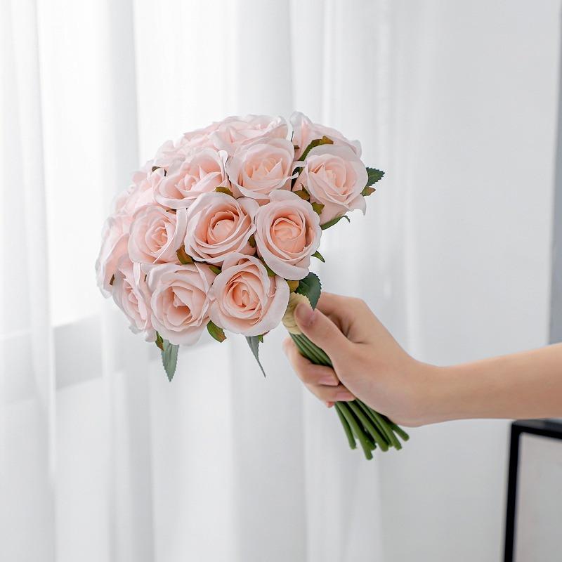 Künstliche Seide 18 Köpfe Rose Blume Party Hause Hochzeit Büro Tisch Dekor DIY