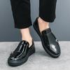 Casual patent leather men's loafers New trendy design style Leisure Outdoor Party Office driving Classic Black Adult flat shoes
