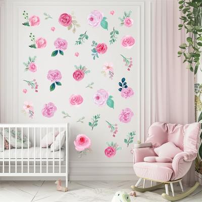 Stickers for Girls Bedroom Flower Wall Corner Decals Floral Wall Stickers Baby Girl Nursery Bedroom Classroom Wall Decor,6 Sheet