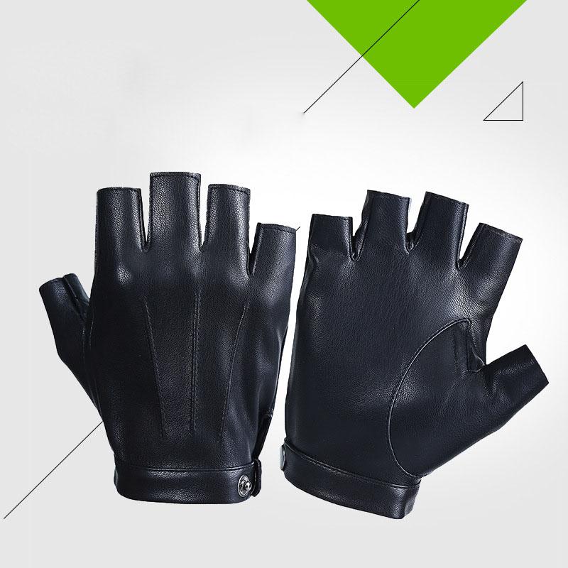 Leather Half Finger Gloves Imitation Leather Outdoor Fitness Fingerless Driving Driver Slip Performance A78 1