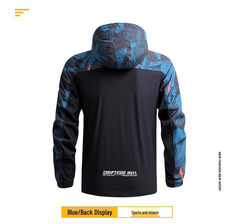 Men's Spring/Autumn Quick-Dry Hooded Windbreaker for Outdoor Sports