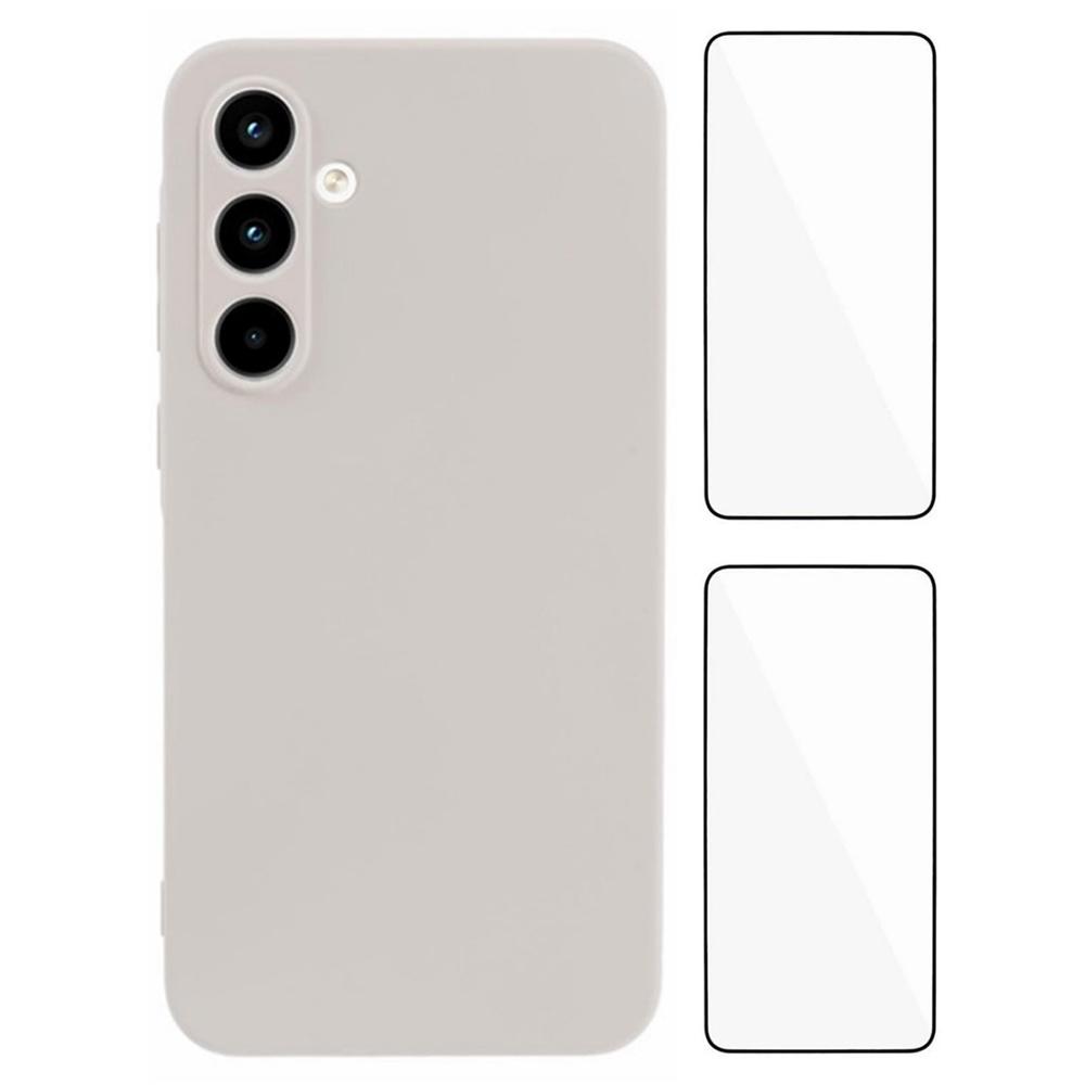 

Чохол серії WANLONFENG RB3 для Samsung Galaxy A35 5G з плівкою для екрана 2 шт. Точний отвір для об’єктива, м’яка задня кришка телефону з ТПУ White