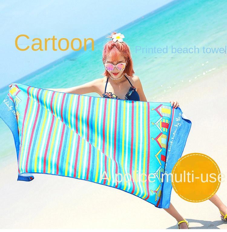 Manufacturers Do Set Double-sided Velvet Superfine Fiber Hemmed Beach Towel Quick-drying Swimming Summer Outdoor