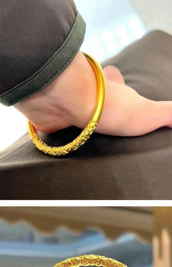 Elegant Coiled Grass Pattern Bracelet: Colorfast, High-End Chinese Style, Perfect Simple Gift for Weddings or Birthdays.