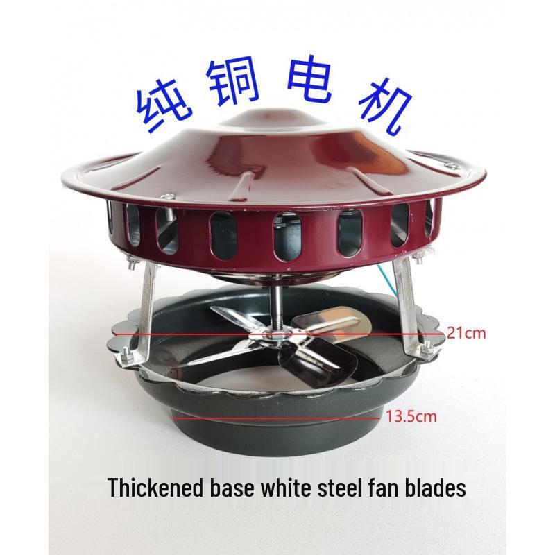 Pure Copper Motor Smoke Extractor: Anti-Backdraft Combustion Booster for Civil Chimneys, Rural Fire Pits, and Boilers