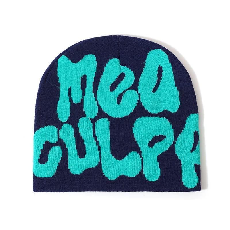 Unisex 100% Acrylic Autumn Winter Custom Jacquard Logo Knitted Beanie Hat Hip Hop Style One Size Fits All