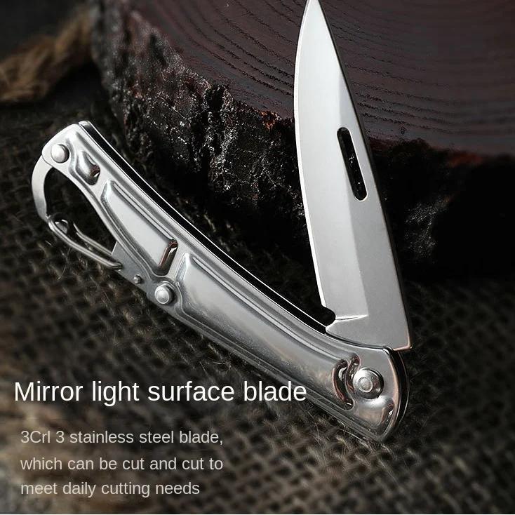 Pocket Fruit Knife, Stainless Steel Folding Outdoor Knife with Non-slip Handle for Kitchen Accessories
